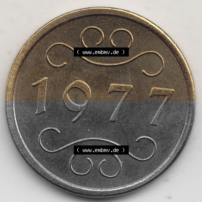 Alte Münzen KMS Niederlande, Kursmünzensatz 1977, 1977-1977, Medaille aus Kursmünzensatz 1977. Rückseite mit Wert-Zahl bzw.... Sammlung