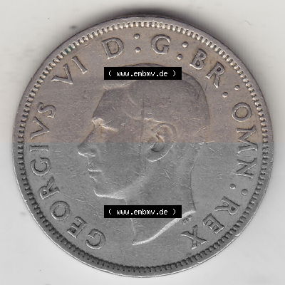 Alte Münzen Großbritannien Umlaufmünze 1947-1948, 2 Schilling-Florin, Two Shillings, 1947 (Stück 2), George VI, GEORGIVS VI... Sammlung