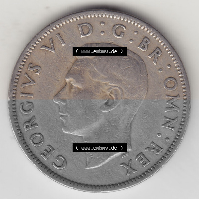 Alte Münzen Großbritannien Umlaufmünze 1949-1951, 2 Schilling, Shillings (Florin) 1951 (Stück 3), George VI, GEORGIVS VI DG... Sammlung