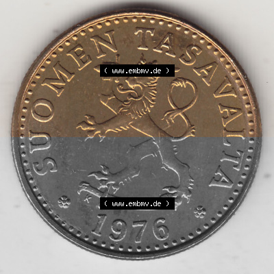Alte Münzen KMS Finnland, Kursmünzensatz 1976 in Stempelglanz 1963-1990, 20 Penny Penniä 1976 (Stück 1), SUOMEN TASAVALTA.... Sammlung