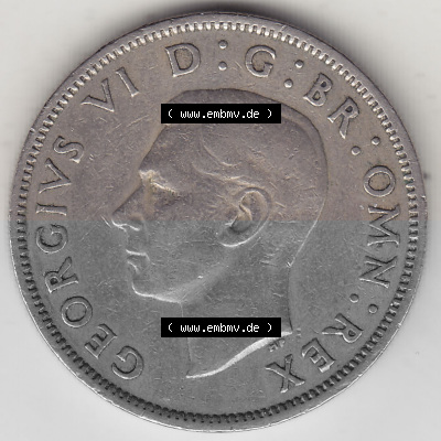 Alte Münzen Großbritannien Umlaufmünze 1949-1951, 2 Schilling, Shillings (Florin) 1950 (Stück 2), George VI, GEORGIVS VI DG... Sammlung