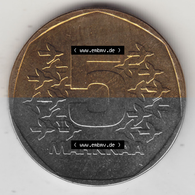 Alte Münzen KMS Finnland, Kursmünzensatz 1976 in Stempelglanz 1972-1978, 5 Finnische Mark, Markkaa 1976 (Stück 1), SUOMI FINLAND.... Sammlung