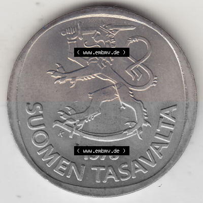 Alte Münzen KMS Finnland, Kursmünzensatz 1978 in Stempelglanz 1969-1993, 1 finnische Mark, Markka 1978 (Stück 1). Vorderseite... Sammlung