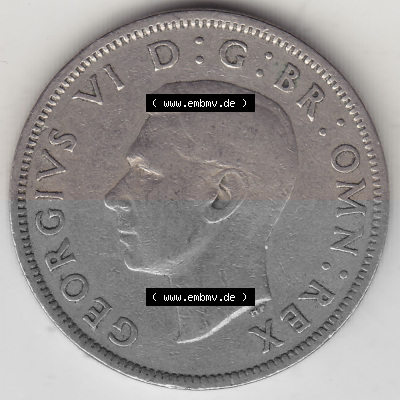 Alte Münzen Großbritannien Umlaufmünze 1949-1951, 2 Schilling, Shillings (Florin) 1949 (Stück 2), George VI, GEORGIVS VI DG... Sammlung