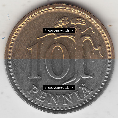 Alte Münzen KMS Finnland, Kursmünzensatz 1978 in Stempelglanz 1963-1982, 10 Penny, 1978 (Stück 1). Rückseite mit Wert-Zahl... Sammlung
