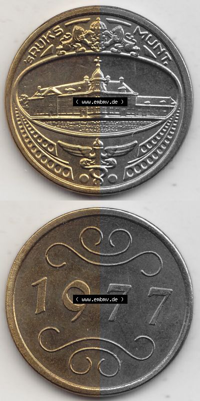 Alte Münzen KMS Niederlande, Kursmünzensatz 1977, 1977-1977, Medaille aus Kursmünzensatz 1977. Digitales Bild / Bildmaterial... Sammlung