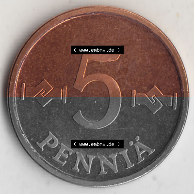 Alte Münzen KMS Finnland, Kursmünzensatz 1976 in Stempelglanz 1963-1977, 5 Penny Penniä 1976 (Stück 1), SUOMEN TASAVALTA.... Sammlung