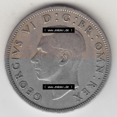 Alte Münzen Großbritannien Umlaufmünze 1949-1951, 2 Schilling, Shillings (Florin) 1951 (Stück 2), George VI, GEORGIVS VI DG... Sammlung