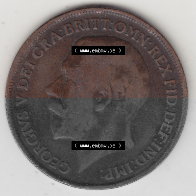 Alte Münzen Großbritannien Umlaufmünze 1911-1926, 1 Penny, One Penny, 1917 (Stück 1), B.M. GEORGIVS V DEI GRA BRITT OMN REX... Sammlung