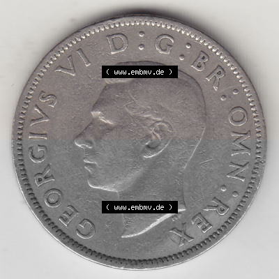 Alte Münzen Großbritannien Umlaufmünze 1947-1948, 2 Schilling-Florin, Two Shillings, 1949 (Stück 3), George VI, GEORGIVS VI... Sammlung