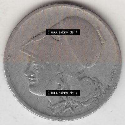 Alte Münzen KMS Griechenland, Kursmünzensatz 1926-1926, 50 Lepta, Aenta 1926 (Stück 1). Rückseite der alten griechischen Umlaufmünze... Sammlung