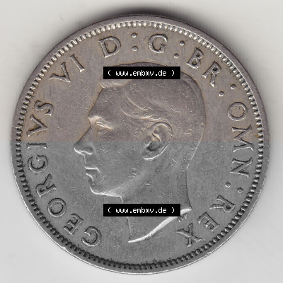 Alte Münzen Großbritannien Umlaufmünze 1947-1948, 2 Schilling-Florin, Two Shillings, 1948 (Stück 4), George VI, GEORGIVS VI... Sammlung