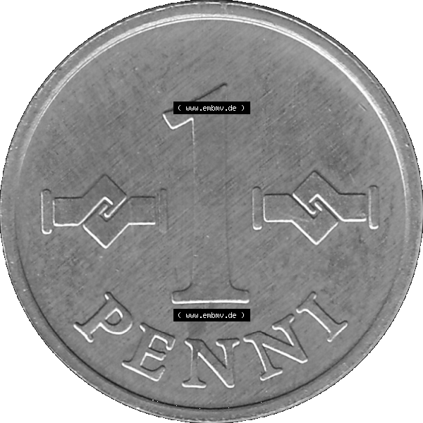 Grau bzw. s/w Alte Münzen KMS Finnland, Kursmünzensatz 1976 in Stempelglanz als digitales Computerbild in transparenten PNG 1969-1979, 1 Penny, Penni 1976-1, SUOMEN TASAVALTA.... Sammlung Graustufen