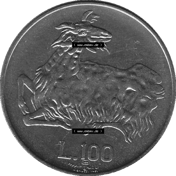 Grau bzw. s/w Bildmaterial Münzensatz / KMS 1974 aus San Marino Münze 1974-1974 als transparente PNG-Grafik, 100 Lire, L.100 MINGUZZI MONASSI INC.. Die digitalisierte Münze... Sammlung Graustufen