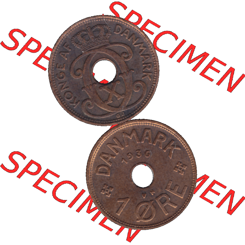 Alte Münze aus Dänemark als PNG-Grafik 1926-1940, 1 Öre 1936-01 Kursmünze. Vorderseite und Rückseite vertikal auf einen digitalen Bild der alten dänischen Umlaufmünze... Sammlung
