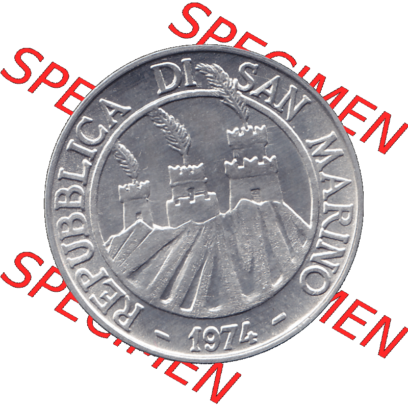Bildmaterial Münzensatz / KMS 1974 aus San Marino Münze 1974-1974 als transparente PNG-Grafik, 10 Lire, L.10 MINGUZZI MONASSI INC.. Vorderseite als PNG-Grafik... Sammlung
