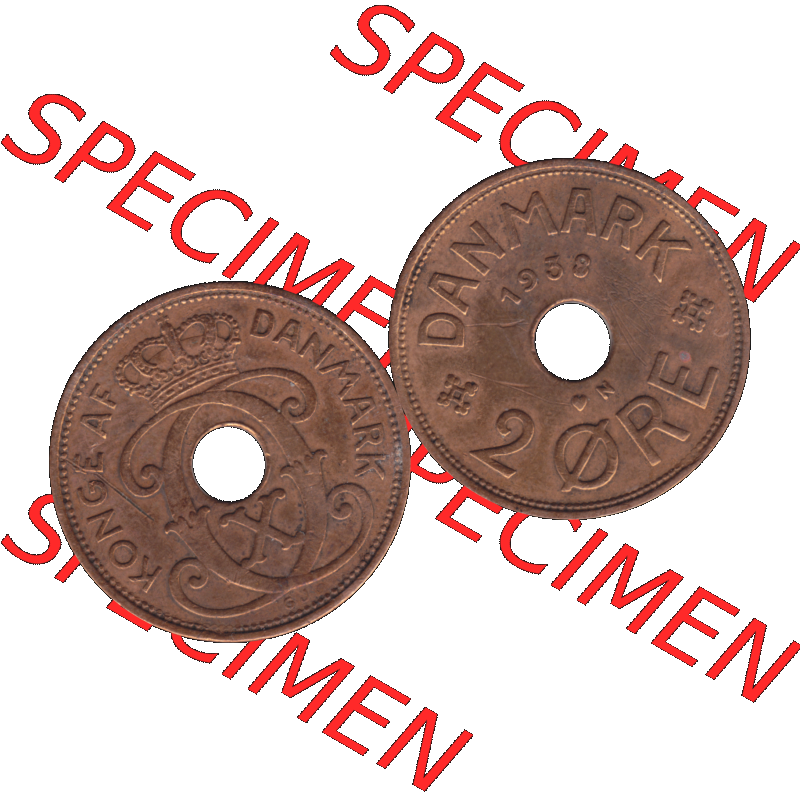 Alte Münze aus Dänemark als PNG-Grafik 1926-1940, 2 Öre 1938-01 Kursmünze. Vorderseite und Rückseite horizontal auf einen digitalen Bild der alten dänischen Umlaufmünze... Sammlung