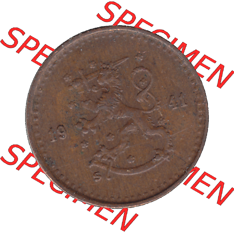 Alte Münzen KMS Finnland, Kursmünzensatz Finnland in transparenten digitalen PNG-Format 1940-1943, 25 Penny, Penniä Kupfer 1941-1. Vorderseite als PNG-Grafik für... Sammlung