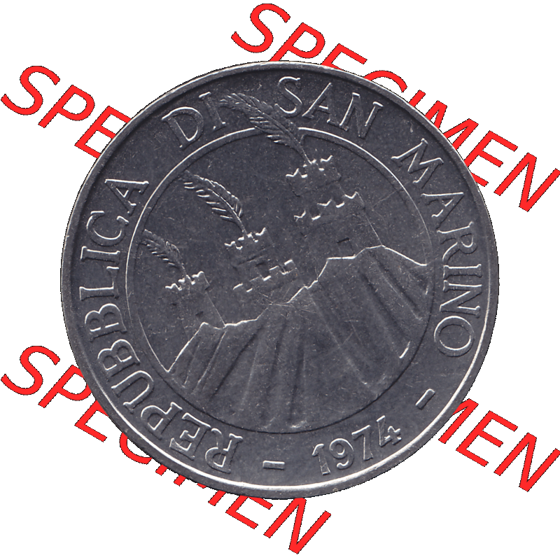 Bildmaterial Münzensatz / KMS 1974 aus San Marino Münze 1974-1974 als transparente PNG-Grafik, 100 Lire, L.100 MINGUZZI MONASSI INC.. Vorderseite als PNG-Grafik... Sammlung