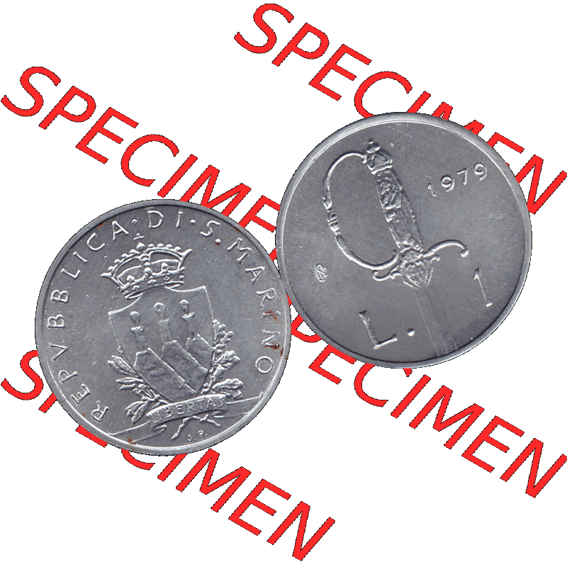 Bildmaterial Münzensatz / KMS 1979 aus San Marino im PNG-Format 1979-1979, 1 Lira, 1 Lire, J. V. LIBERTAS REPVBBLICA DI S. MARINO, 1979 L.1.... Sammlung