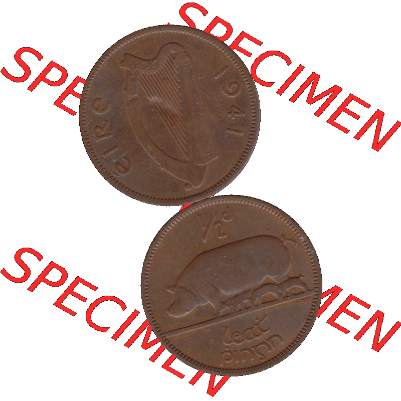 Bildmaterial einer Münze aus Irland als PNG-Grafik 1939-1967, 0.50 Penny, Half Penny 1941-01. Digitalisierte Münze aus Irland als transparente PNG-Grafik zum herunterladen.... Sammlung
