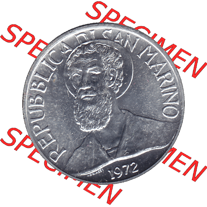 Bildmaterial in PNG-Grafiken Münzensatz / KMS 1972 aus San Marino 1972-1972, Münze 5 Lire, 1972, LIRE MONASSI REPUBBLICA DI SAN MARINO. Vorderseite als PNG-Grafik... Sammlung