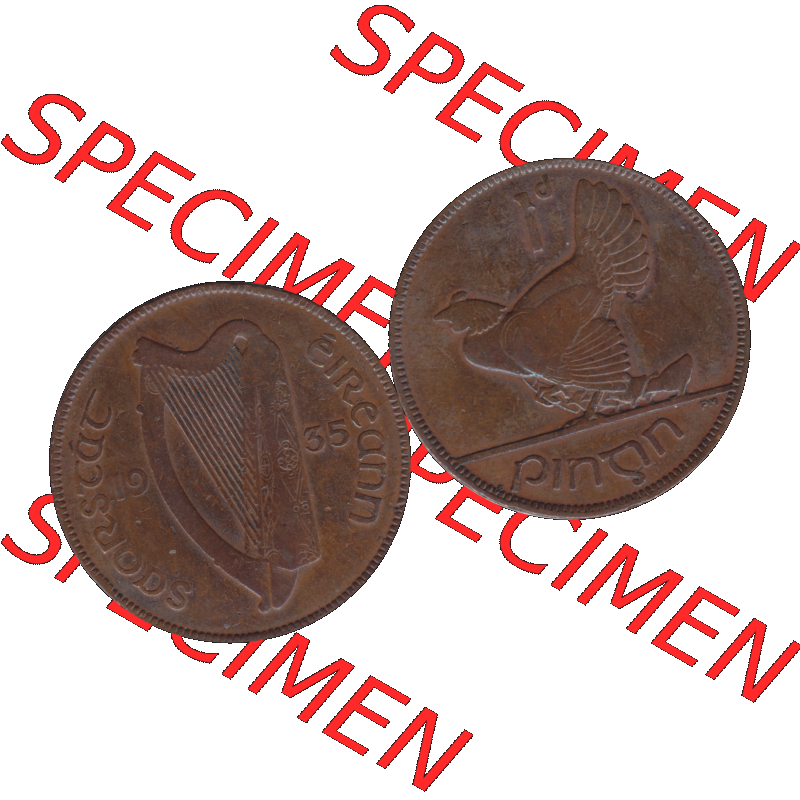 Bildmaterial einer Münze aus Irland als PNG-Grafik 1928-1937, 1 Penny, Pence 1935-01. Digitalisierte Münze aus Irland als transparente PNG-Grafik zum herunterladen.... Sammlung