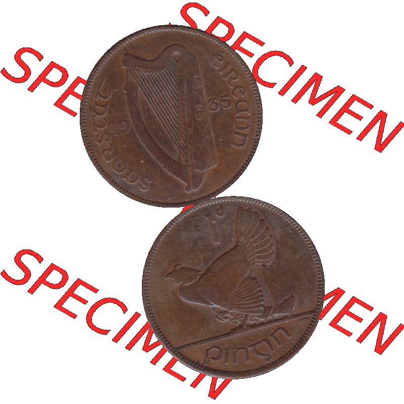 Bildmaterial einer Münze aus Irland als PNG-Grafik 1928-1937, 1 Penny, Pence 1935-01. Digitalisierte Münze aus Irland als transparente PNG-Grafik zum herunterladen.... Sammlung