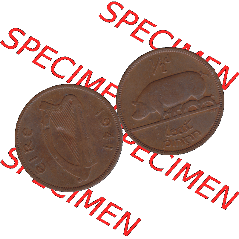 Bildmaterial einer Münze aus Irland als PNG-Grafik 1939-1967, 0.50 Penny, Half Penny 1941-01. Digitalisierte Münze aus Irland als transparente PNG-Grafik zum herunterladen.... Sammlung