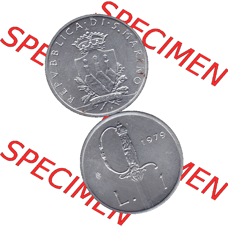 Bildmaterial Münzensatz / KMS 1979 aus San Marino im PNG-Format 1979-1979, 1 Lira, 1 Lire, J. V. LIBERTAS REPVBBLICA DI S. MARINO, 1979 L.1.... Sammlung