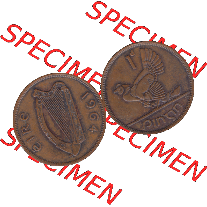 Bildmaterial einer Münze aus Irland als PNG-Grafik 1940-1968, 1 Penny 1964-01. Digitalisierte Münze aus Irland als transparente PNG-Grafik zum herunterladen. Vorderseite und... Sammlung