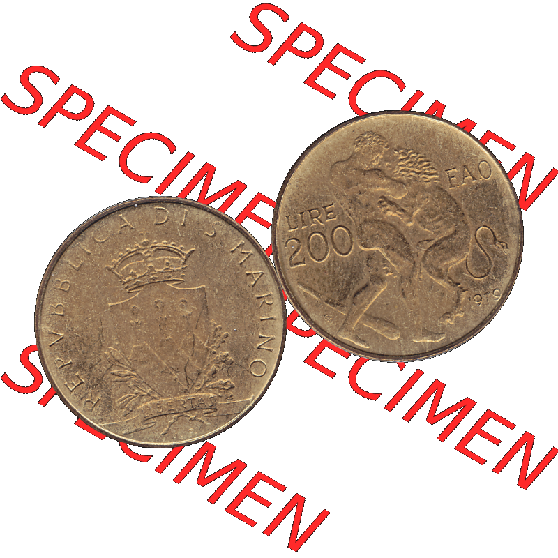 Bildmaterial Münzensatz / KMS 1979 aus San Marino im PNG-Format 1979-1979, 200 Lire, L.200, J. V. LIBERTAS REPVBBLICA DI S. MARINO, 1979 L.200.... Sammlung