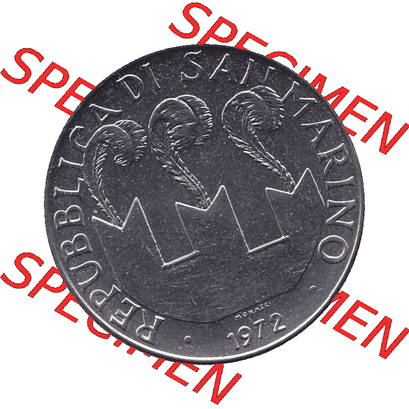 Bildmaterial in PNG-Grafiken Münzensatz / KMS 1972 aus San Marino 1972-1972, Münze 100 Lire von 1972, 100 LIRE MONASSI REPUBBLICA DI SAN MARINO. Vorderseite als PNG-Grafik... Sammlung