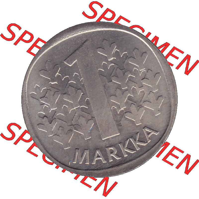Alte Münzen KMS Finnland, Kursmünzensatz 1978 in Stempelglanz als digitales Computerbild einer finnischen digitalisierten Münze in transparenten PNG 1969-1993, 1 finnische Mark,... Sammlung