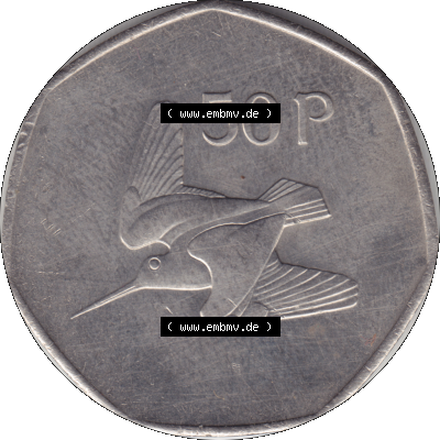 Bildmaterial einer Münze aus Irland als PNG-Grafik 1970-2000, 50 Pence 1978-01. Digitalisierte Münze aus Irland als transparente PNG-Grafik zum herunterladen. Rückseite... Sammlung