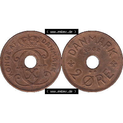 Alte Münze aus Dänemark als PNG-Grafik 1926-1940, 2 Öre 1938-01 Kursmünze. Vorderseite und Rückseite horizontal auf einen digitalen Bild der alten dänischen Umlaufmünze... Sammlung