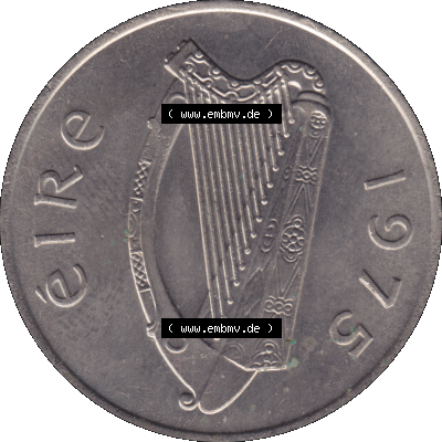 Bildmaterial einer Münze aus Irland als PNG-Grafik 1969-1986, 10 Pence 1975-01. Digitalisierte Münze aus Irland als transparente PNG-Grafik zum herunterladen. Vorderseite... Sammlung