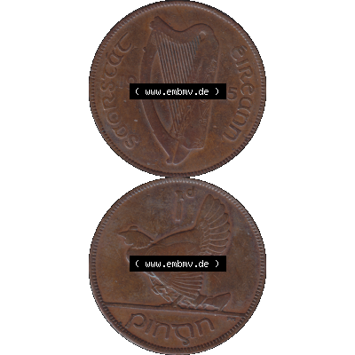 Bildmaterial einer Münze aus Irland als PNG-Grafik 1928-1937, 1 Penny, Pence 1935-01. Digitalisierte Münze aus Irland als transparente PNG-Grafik zum herunterladen.... Sammlung