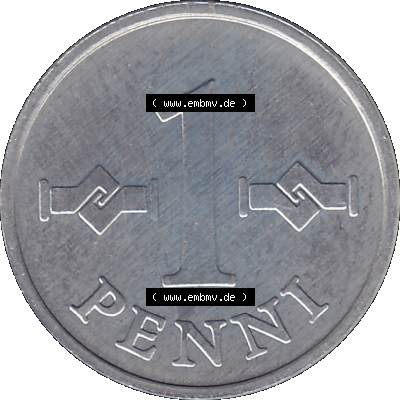 Alte Münzen KMS Finnland, Kursmünzensatz 1976 in Stempelglanz als digitales Computerbild in transparenten PNG 1969-1979, 1 Penny, Penni 1976-1, SUOMEN TASAVALTA.... Sammlung