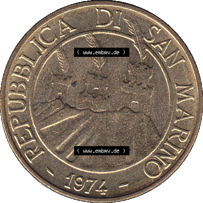 Bildmaterial Münzensatz / KMS 1974 aus San Marino Münze 1974-1974 als transparente PNG-Grafik, 20 Lire, L.20 MINGUZZI MONASSI INC.. Vorderseite als PNG-Grafik... Sammlung