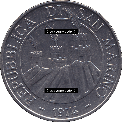 Bildmaterial Münzensatz / KMS 1974 aus San Marino Münze 1974-1974 als transparente PNG-Grafik, 100 Lire, L.100 MINGUZZI MONASSI INC.. Vorderseite als PNG-Grafik... Sammlung