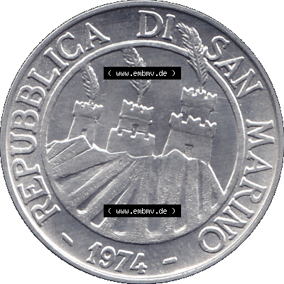 Bildmaterial Münzensatz / KMS 1974 aus San Marino Münze 1974-1974 als transparente PNG-Grafik, 10 Lire, L.10 MINGUZZI MONASSI INC.. Vorderseite als PNG-Grafik... Sammlung