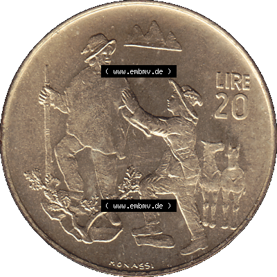 Bildmaterial in PNG-Grafiken Münzensatz / KMS 1972 aus San Marino 1972-1972, Münze 20 Lire, 1972, MONASSI REPUBBLICA DI SAN MARINO. Die digitalisierte Münze... Sammlung