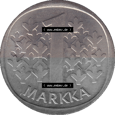 finnischen digitalisierten Münze in transparenten PNG 1969-1993, 1 finnische Mark, Markka 1978 Sammlung