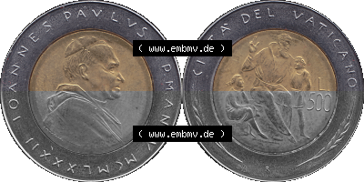 PNG-Grafik Münze Vatikanstadt 1982-1982, 500 Lire IOANNES PAVLVS II P M 1982, Jahrgang 1982 Sammlung