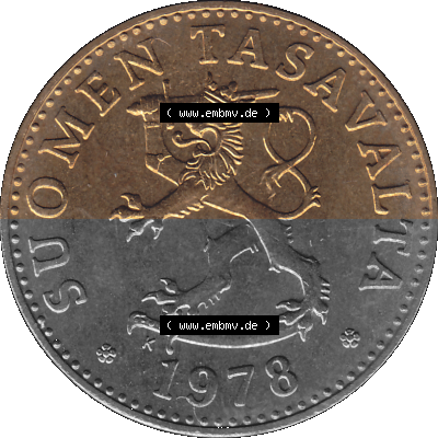 finnischen digitalisierten Münze in transparenten PNG 1963-1990, 50 Penny 1978 Sammlung