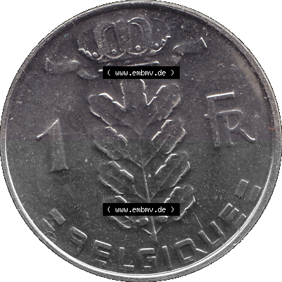 Belgien, König Baudouin I Kursmünzensatz 1950-1988, 1 Franken 1979, Belgique Sammlung