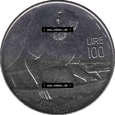 San Marino 1972-1972, Münze 100 Lire von 1972, 100 LIRE MONASSI REPUBBLICA DI SAN MARINO Sammlung