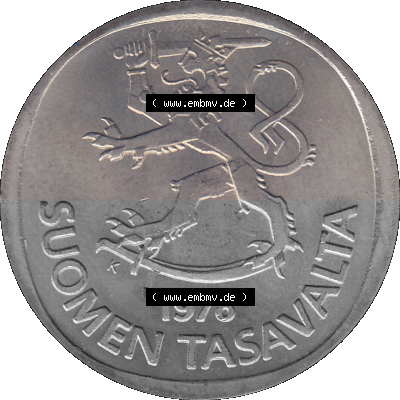 finnischen digitalisierten Münze in transparenten PNG 1969-1993, 1 finnische Mark, Markka 1978 Sammlung