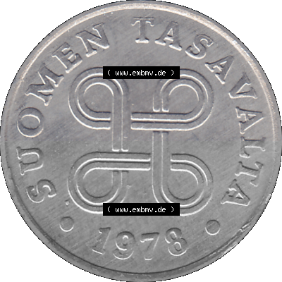 finnischen digitalisierten Münze in transparenten PNG 1969-1979, 1 Penny, 1978 Sammlung